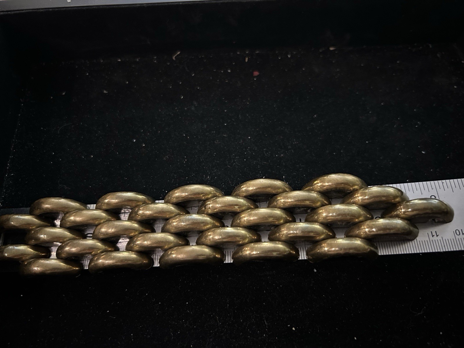 Vintage Bracelet Gerda Lynggaard Monies Resin & Metal Unusual Wide Bracelet