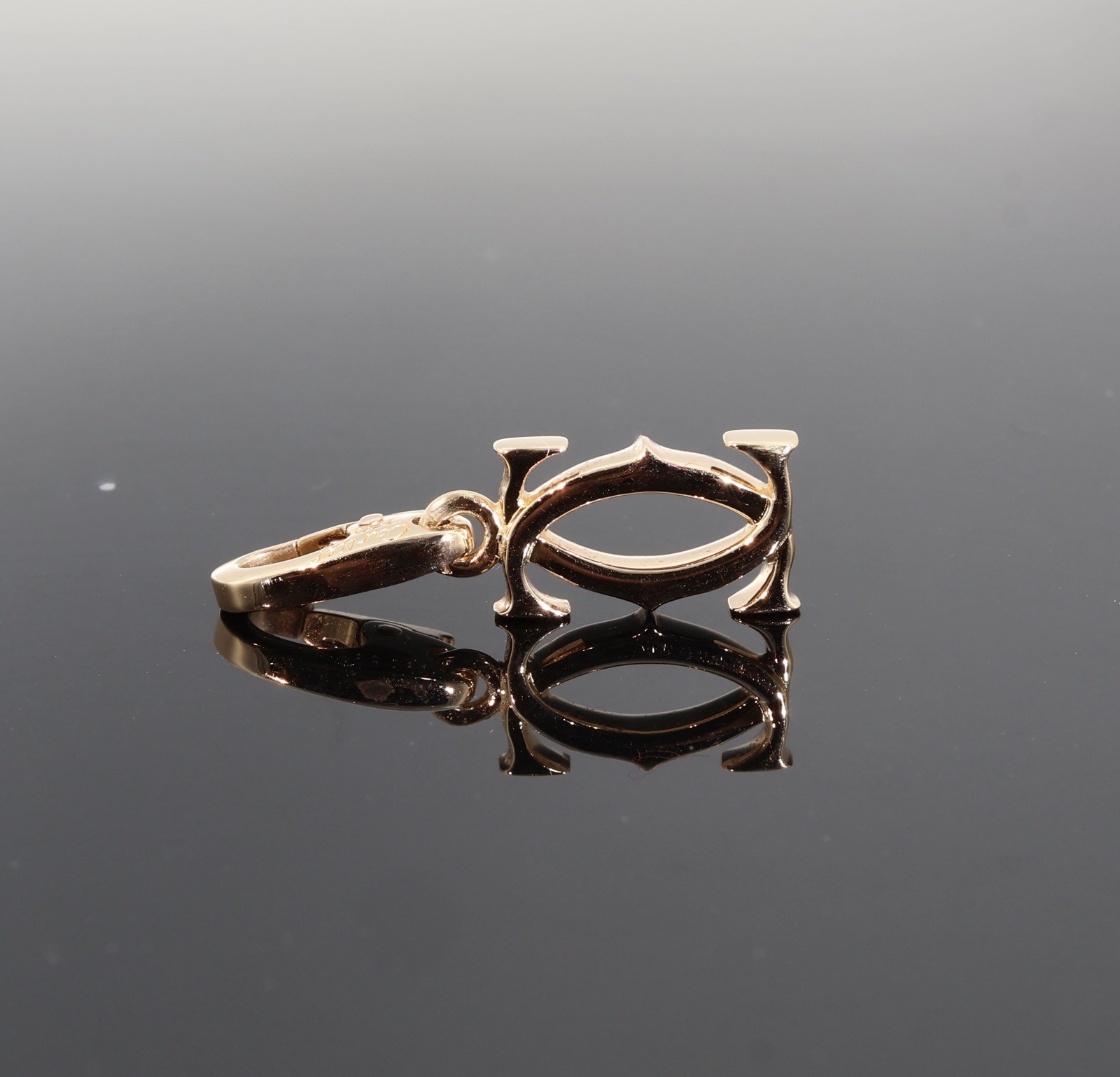Auth. Cartier Double C 18k Yellow Colour Gold Charm 2.44g