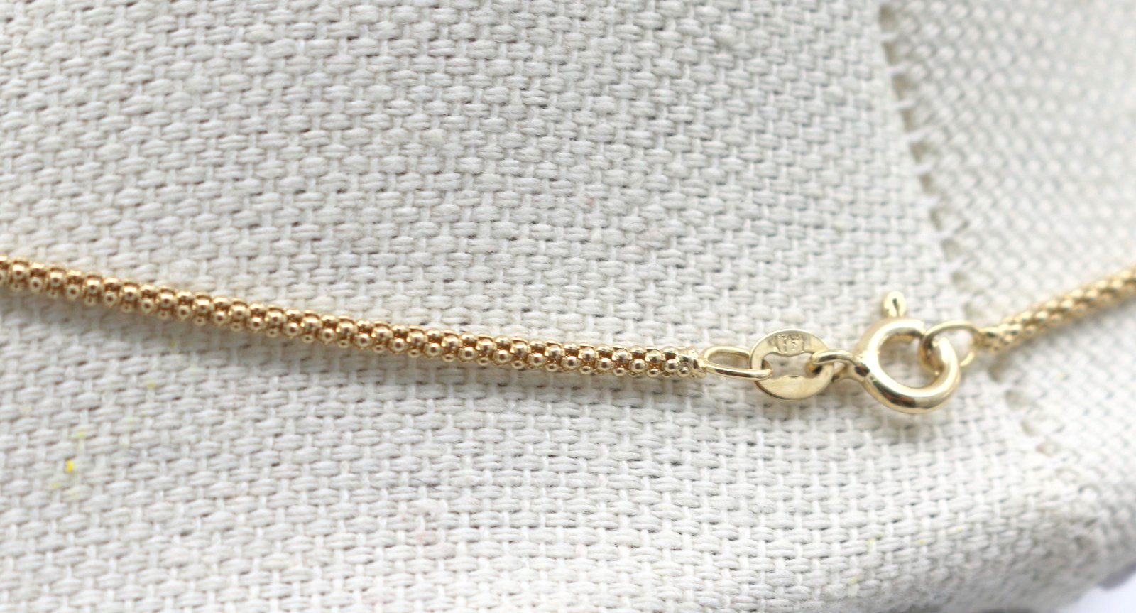 VTG Danecraft Italian Sterling Silver Gold Vermeil Popcorn Chain Necklace 23.5”