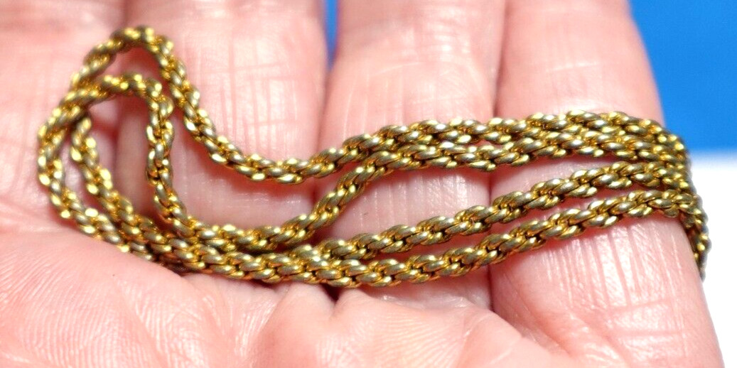GOLD FILLED CHAIN LINK NECKLACE VINTAGE 16″ 7 GRAMS J-878