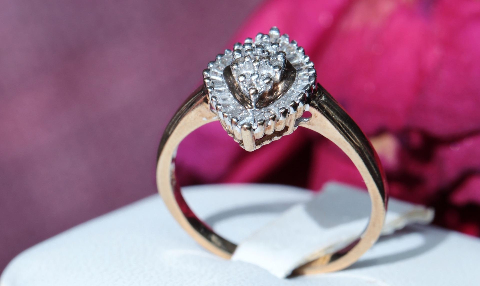 10k yellow gold ring 0.35ct natural diamond size 7 vintage handmade 2.7gr #5283