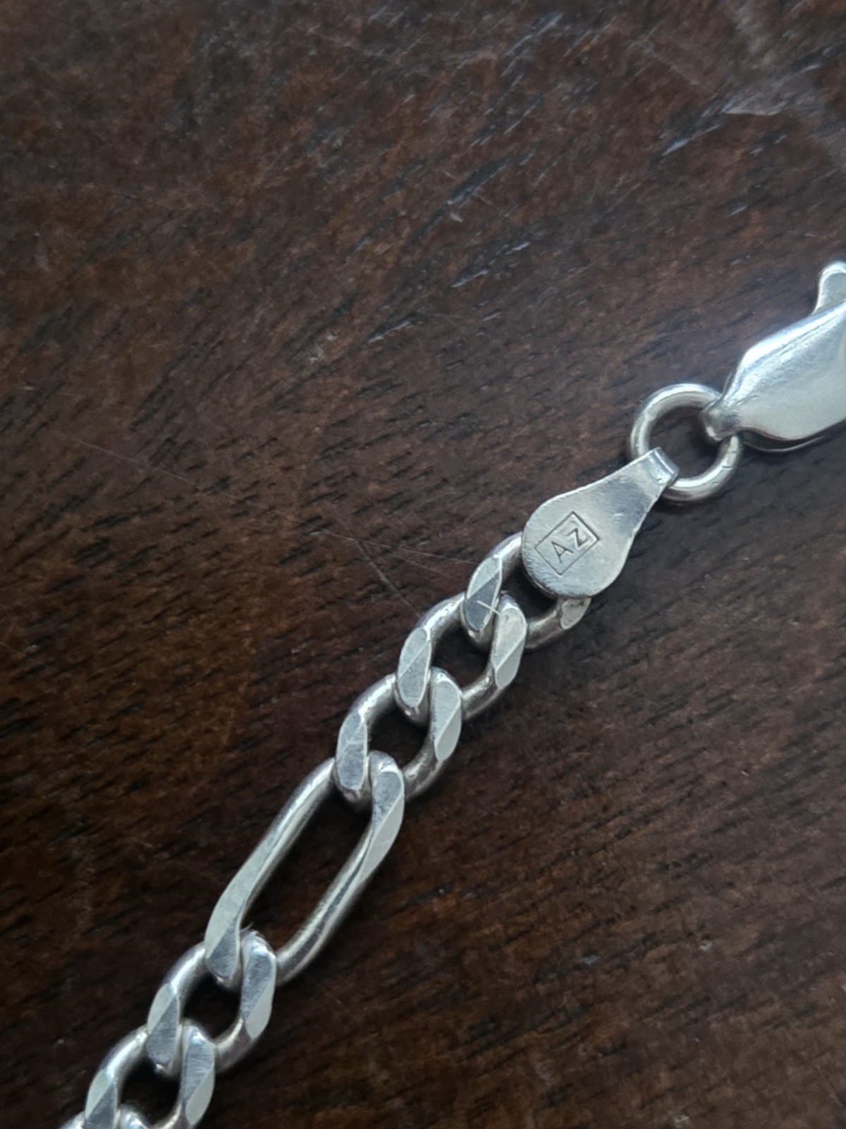 Vintage Sterling Silver Figaro Chain Bracelet 8″