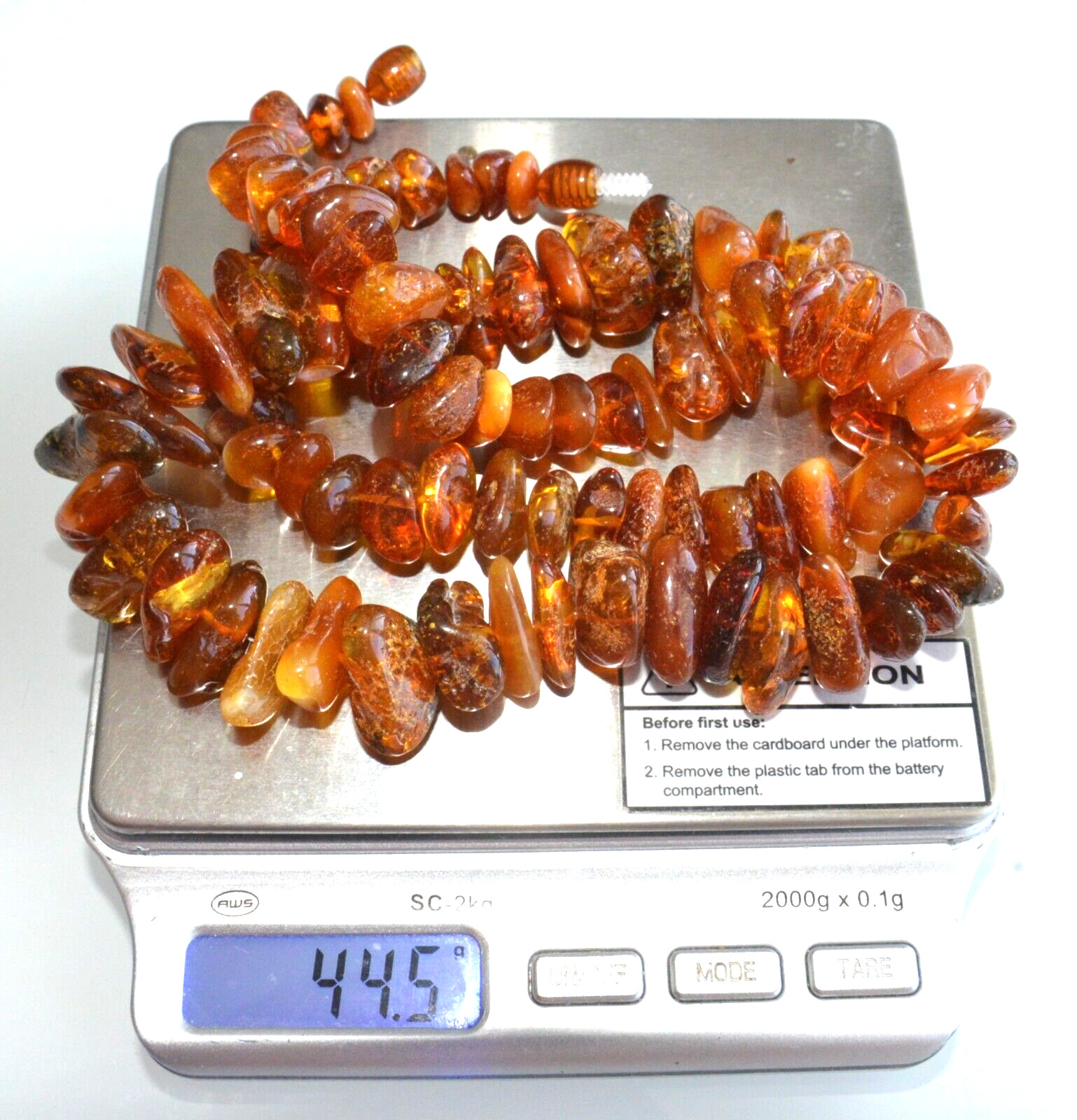 ✅55cm = 45gr RUSSIAN SOVIET BALTIC AMBER BEAD NECKLACE 琥珀 BRACELET STONE PENDANT