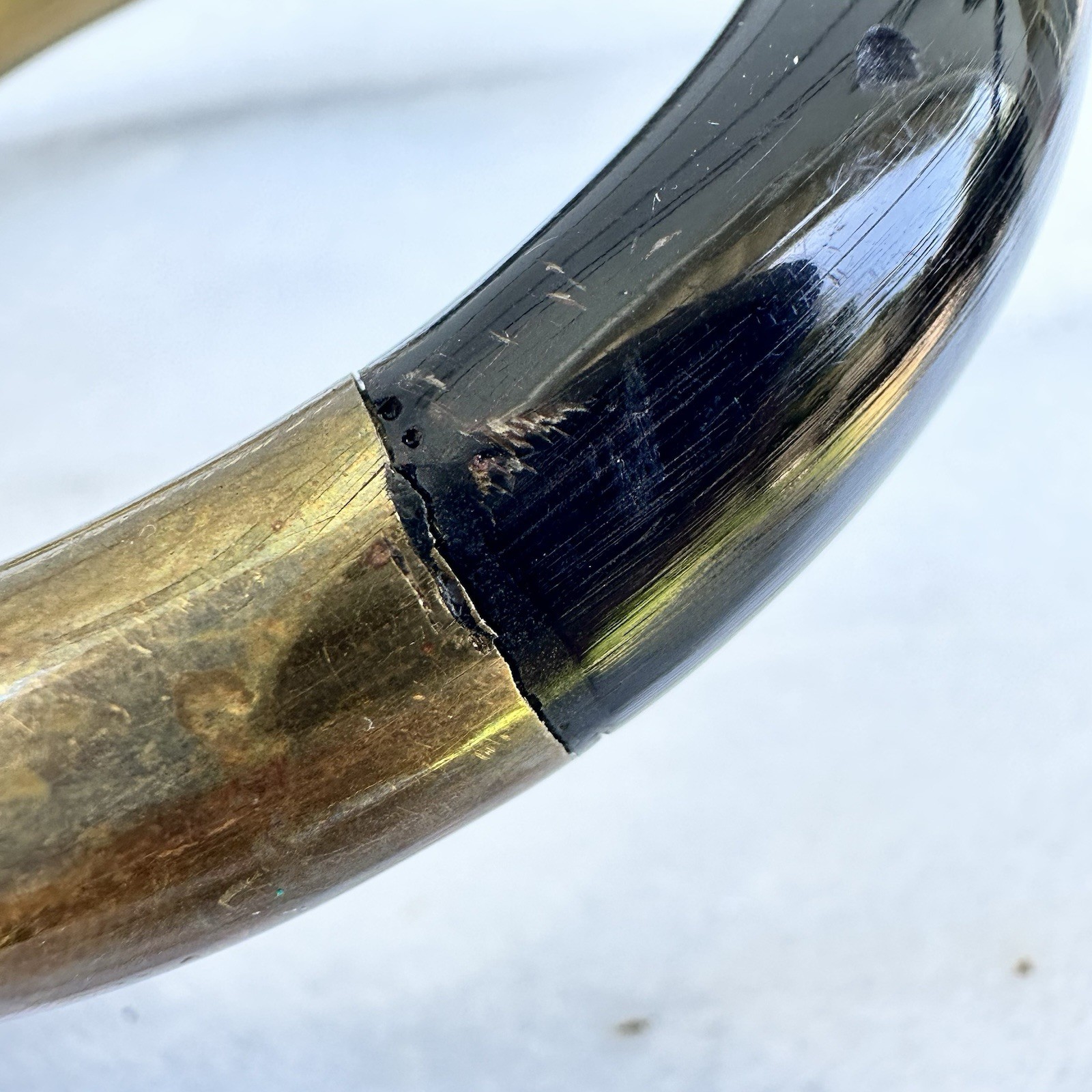 Vintage Black Coral Bangle Bracelet Brass Organic Material Modernist Sculptural