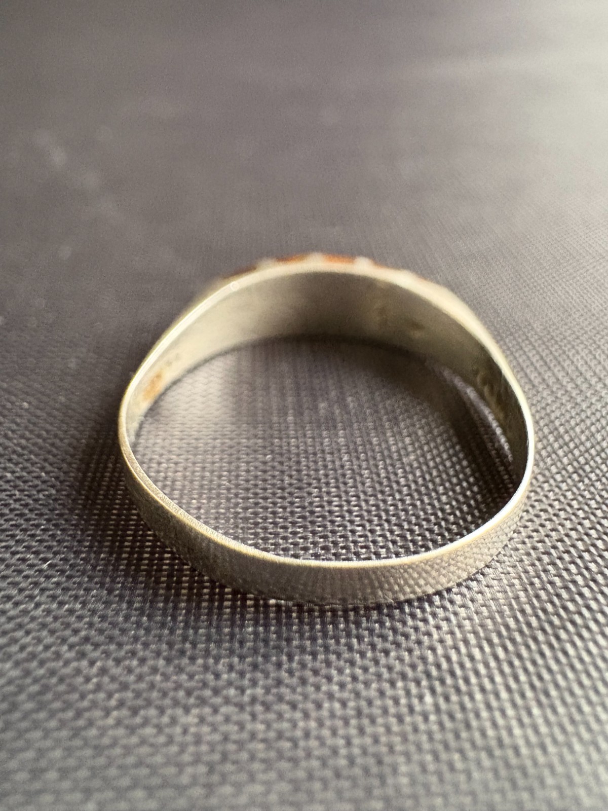 Vintage 925 Sterling Silver Modernist Inlay Design Ring Artisan Ring Size 7.25US