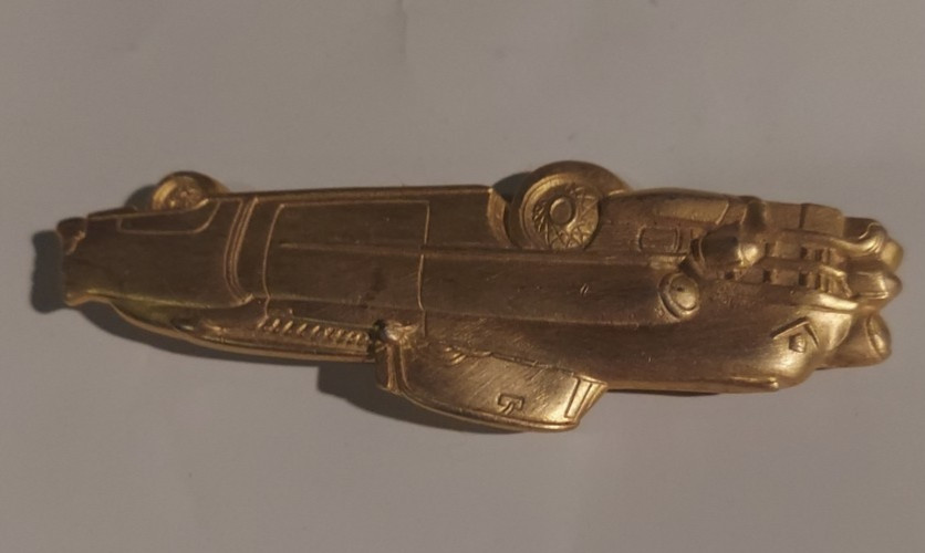 1950’s Classic Cadillac Goldtone 3 1/4 Inch Brooch Pin Signed JJ1986