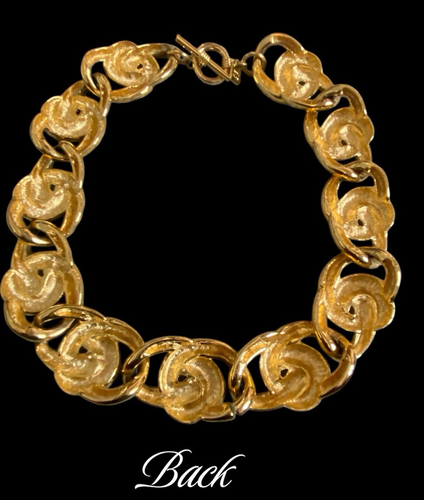 VTG Anne Klein Gold Tone Chunky Link Necklace 17.5in