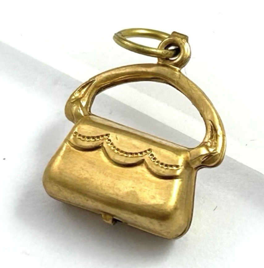 Vintage Charm Pendant Brass Purse Charm Vintage Jewelry Charm For Women Gift