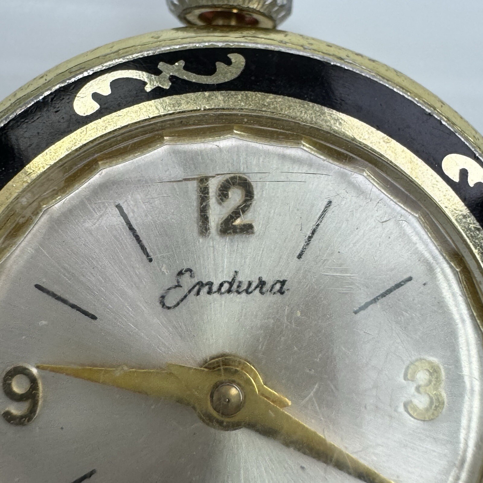 Vintage Endura Pendant Watch Gold Tone With Necklace UNTESTED