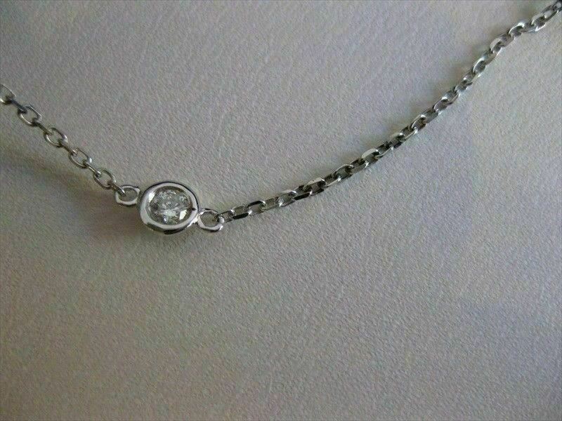 1.05CTW DIAMOND BY THE YARD 14K WHITE GOLD STATION NECKLACE F/G VVS/VS #19759