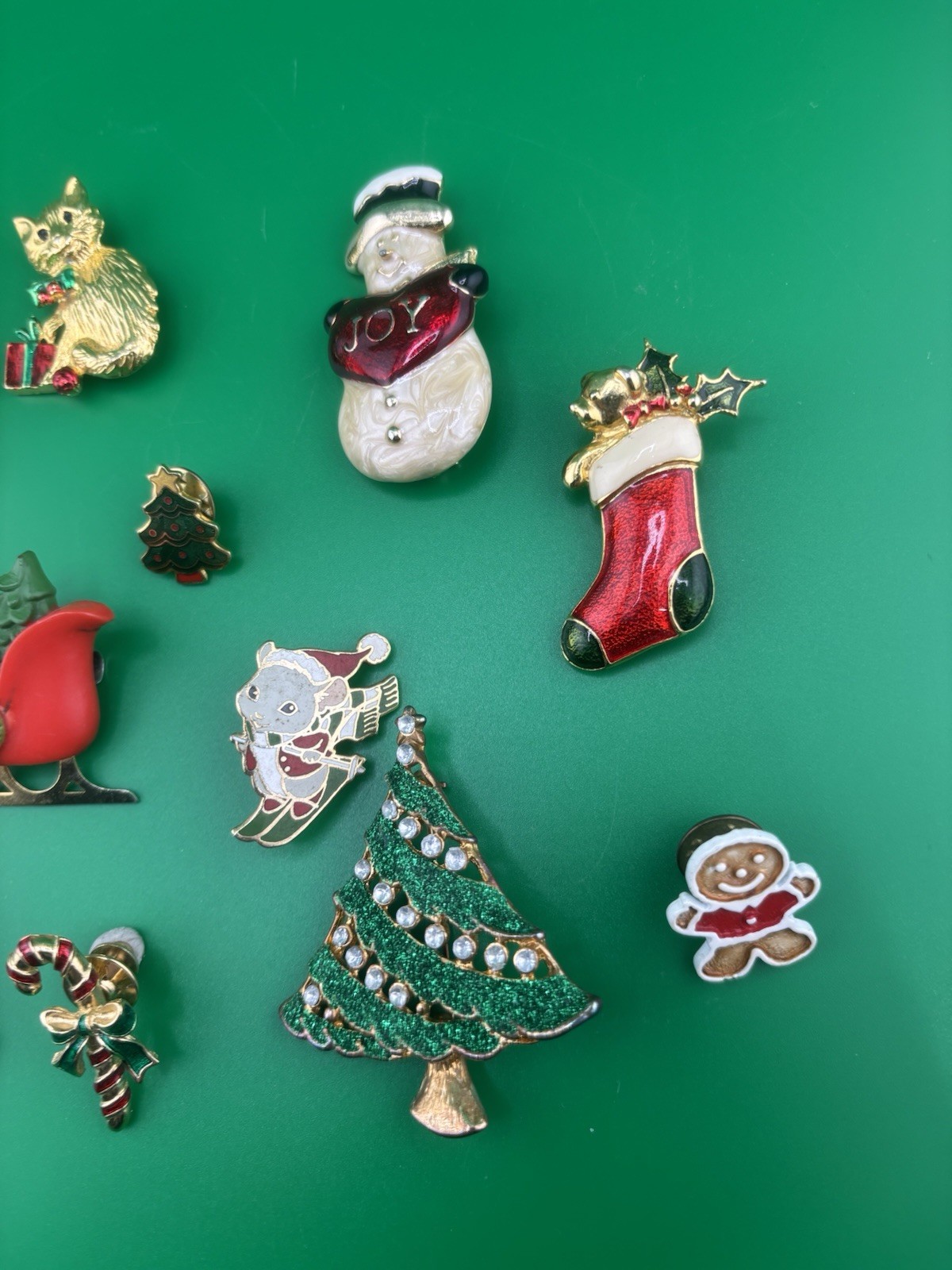 Lot of Holiday Christmas Brooches & Pins Vintage Collection – 13 Total