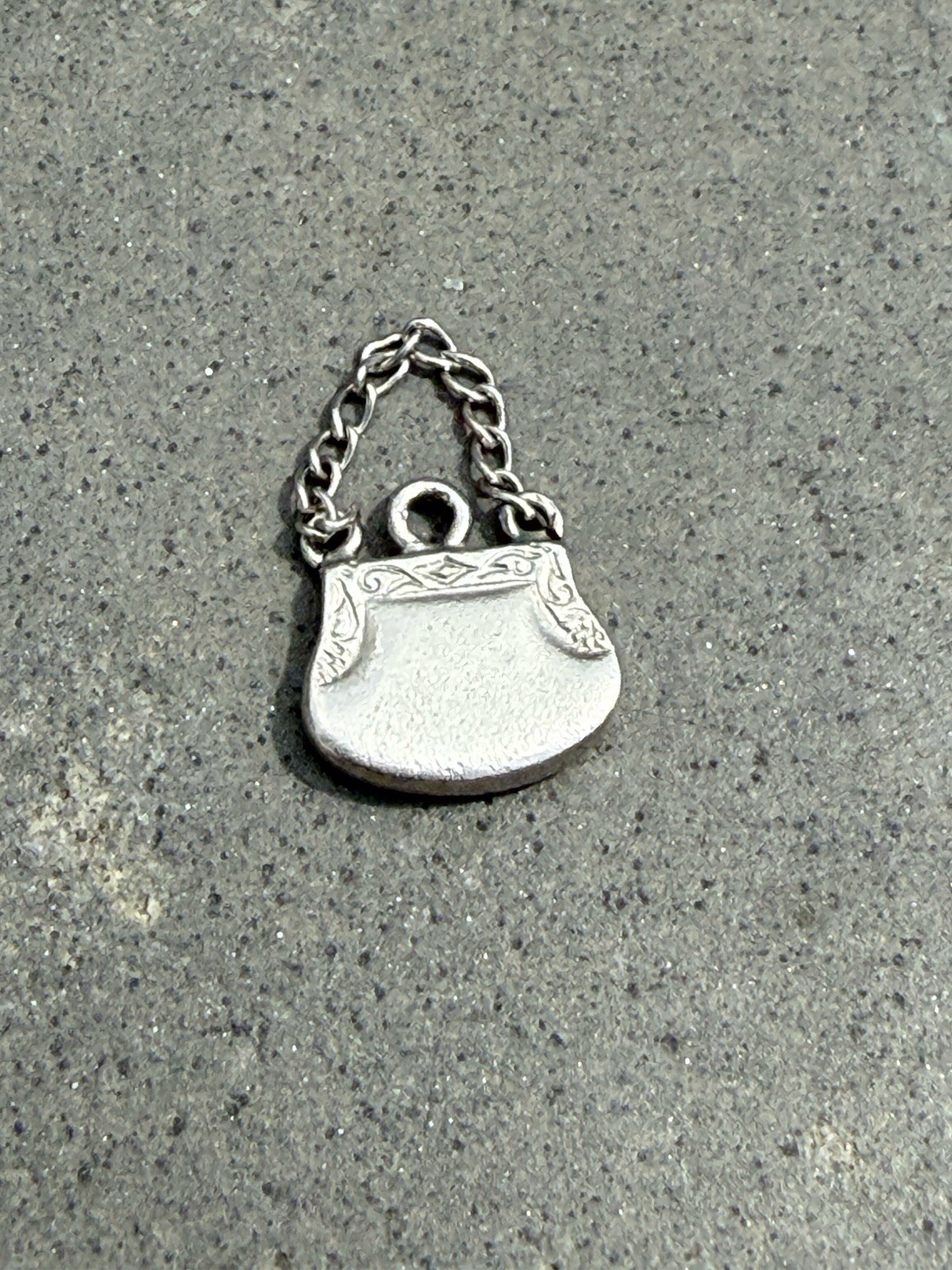 Sterling Silver Vintage Tiny Ladies Handbag Purse Little Chain Handle Charms 1.3