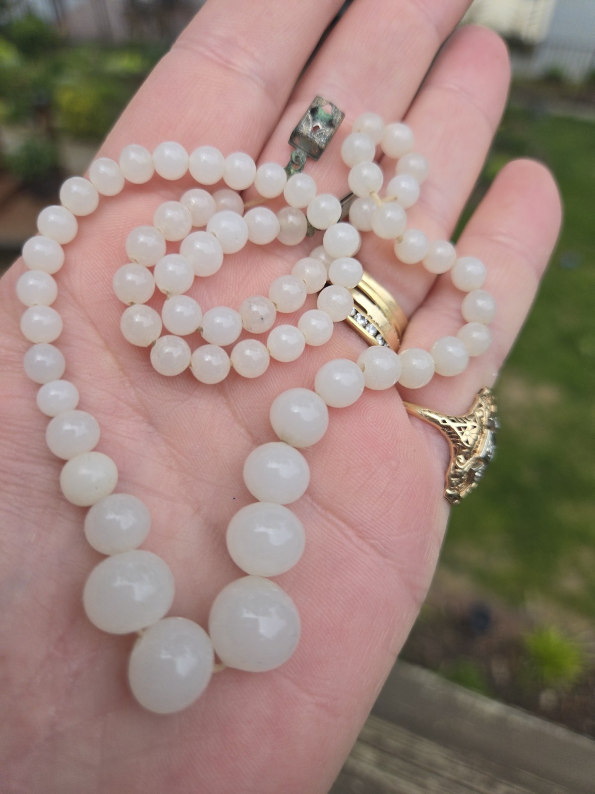 Antique all Natural Pearl Necklace strand 17″ Every Pearl Is different