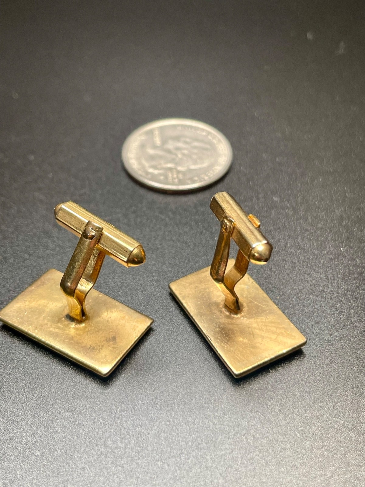 Vintage Cast Gold Tone Middle Eastern Islamic Architecture Minaret Cufflinks