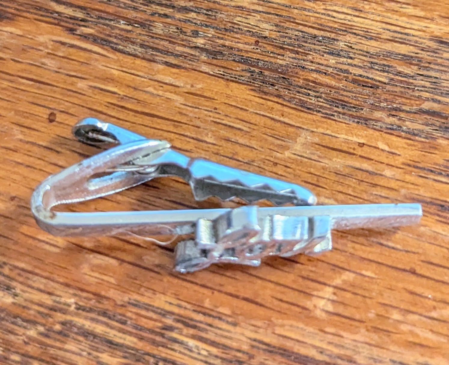 Swank Silver Colored “Lou” Tie Clip Bar Men’s Vintage