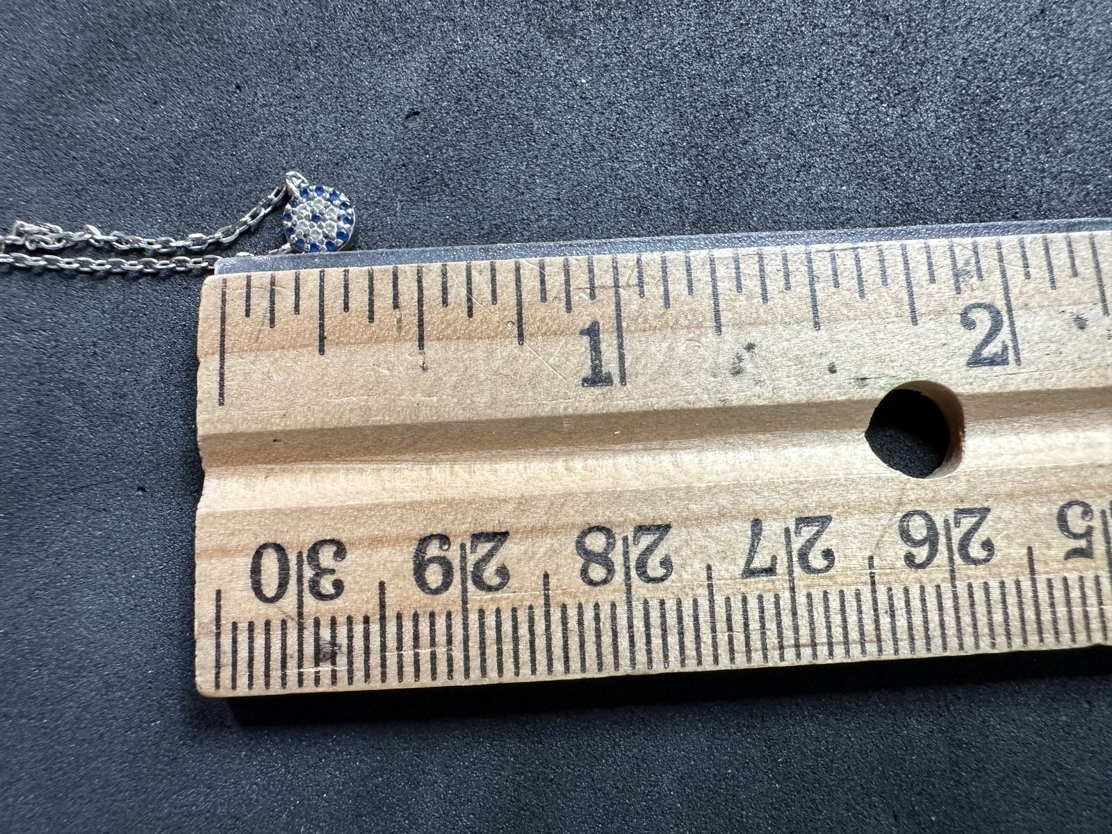 1.52g Vintage Sterling Silver 925 Blue Adjustable Pendant Necklace 18 in M