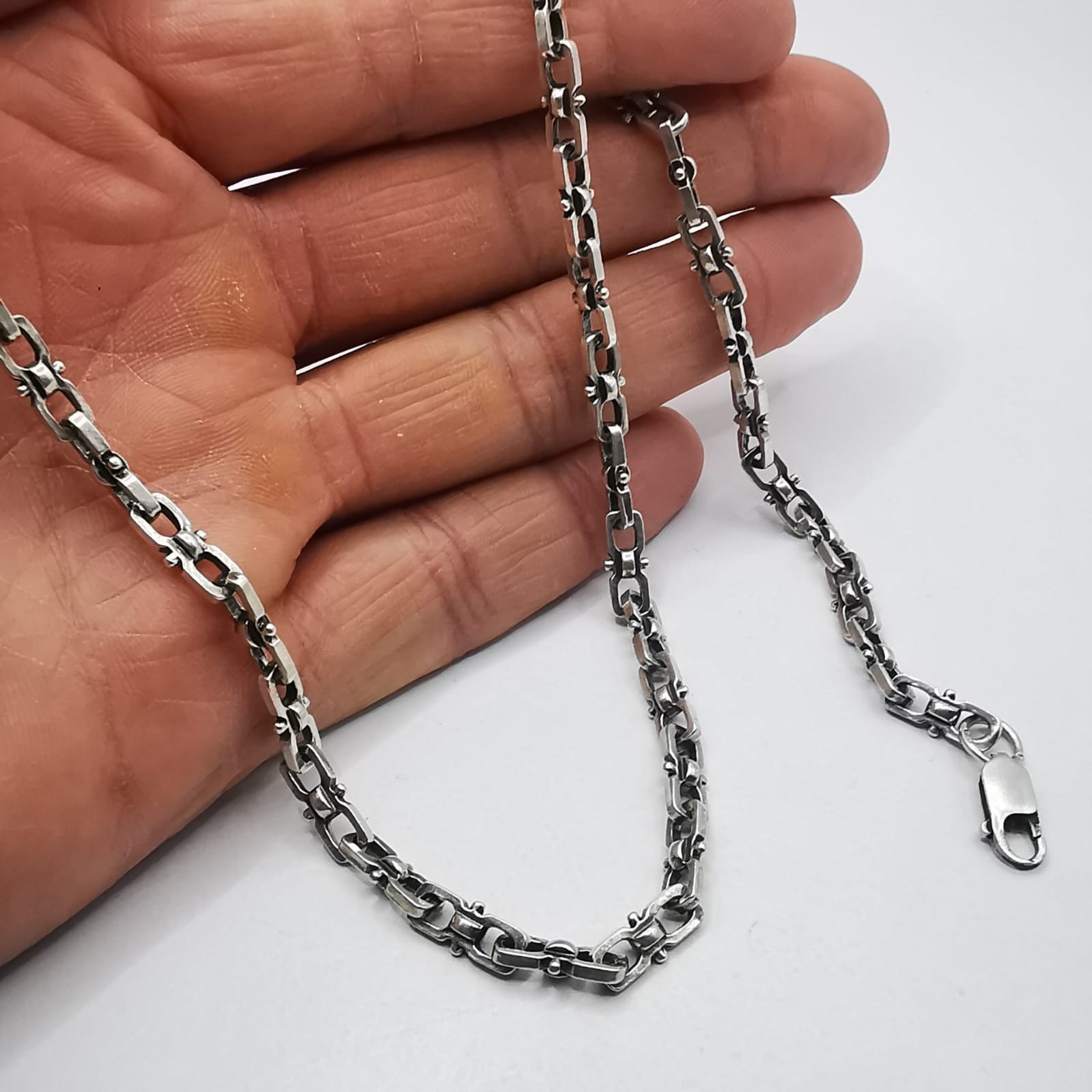 Vintage 925 Sterling Silver Chain Necklace Signed 45cm 25.99g Elegant Jewelry