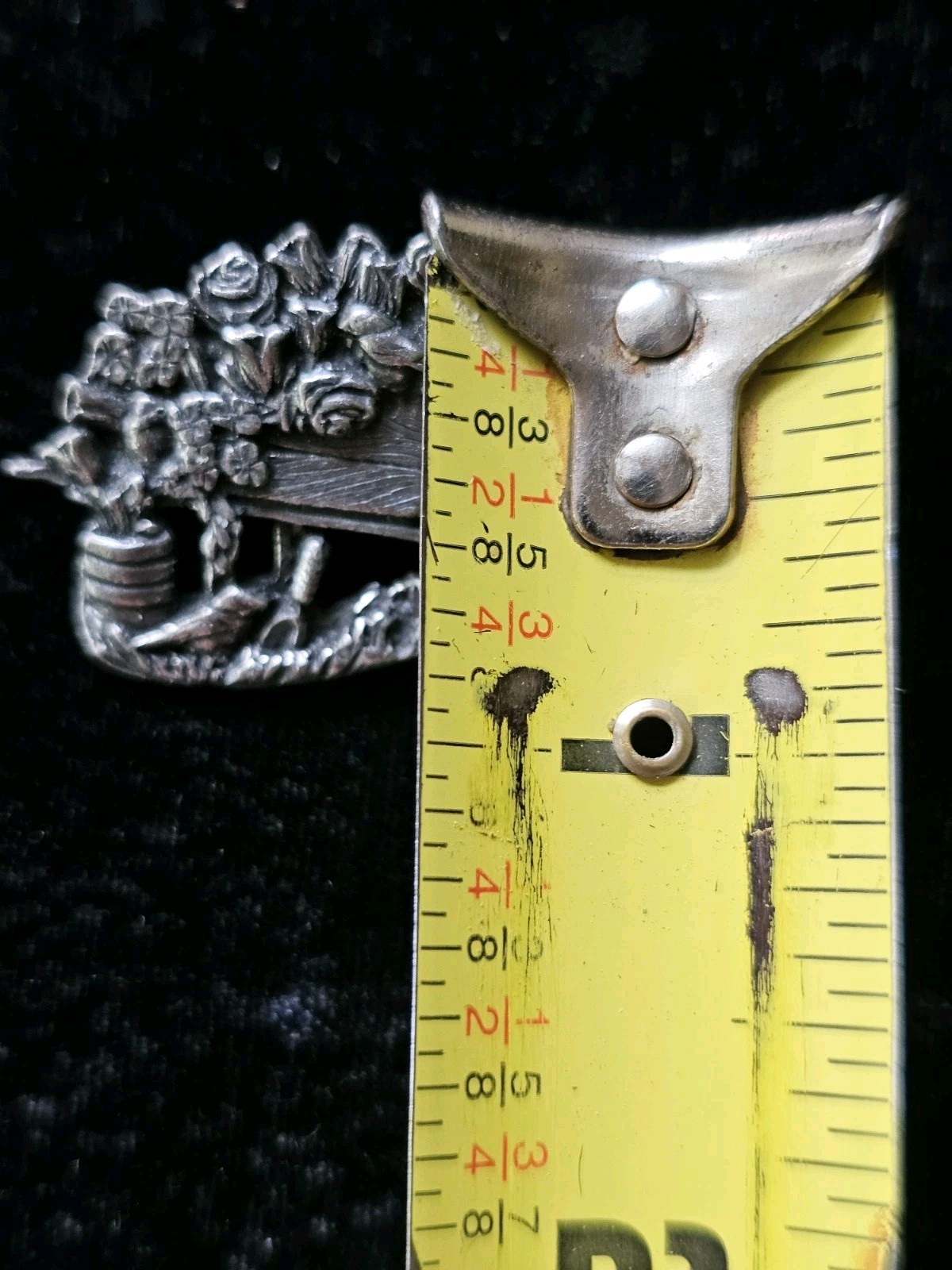 Birds & Blooms 2001 Limited Ed Wheelbarrow Flowers Rose Signed Pewter Brooch
