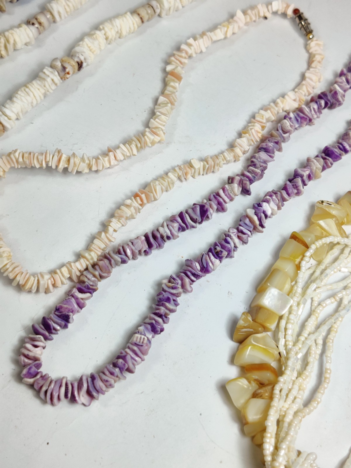 Vintage Mother of Pearl & Sea Shell Jewelry Lot | Natural Beach Necklace Set