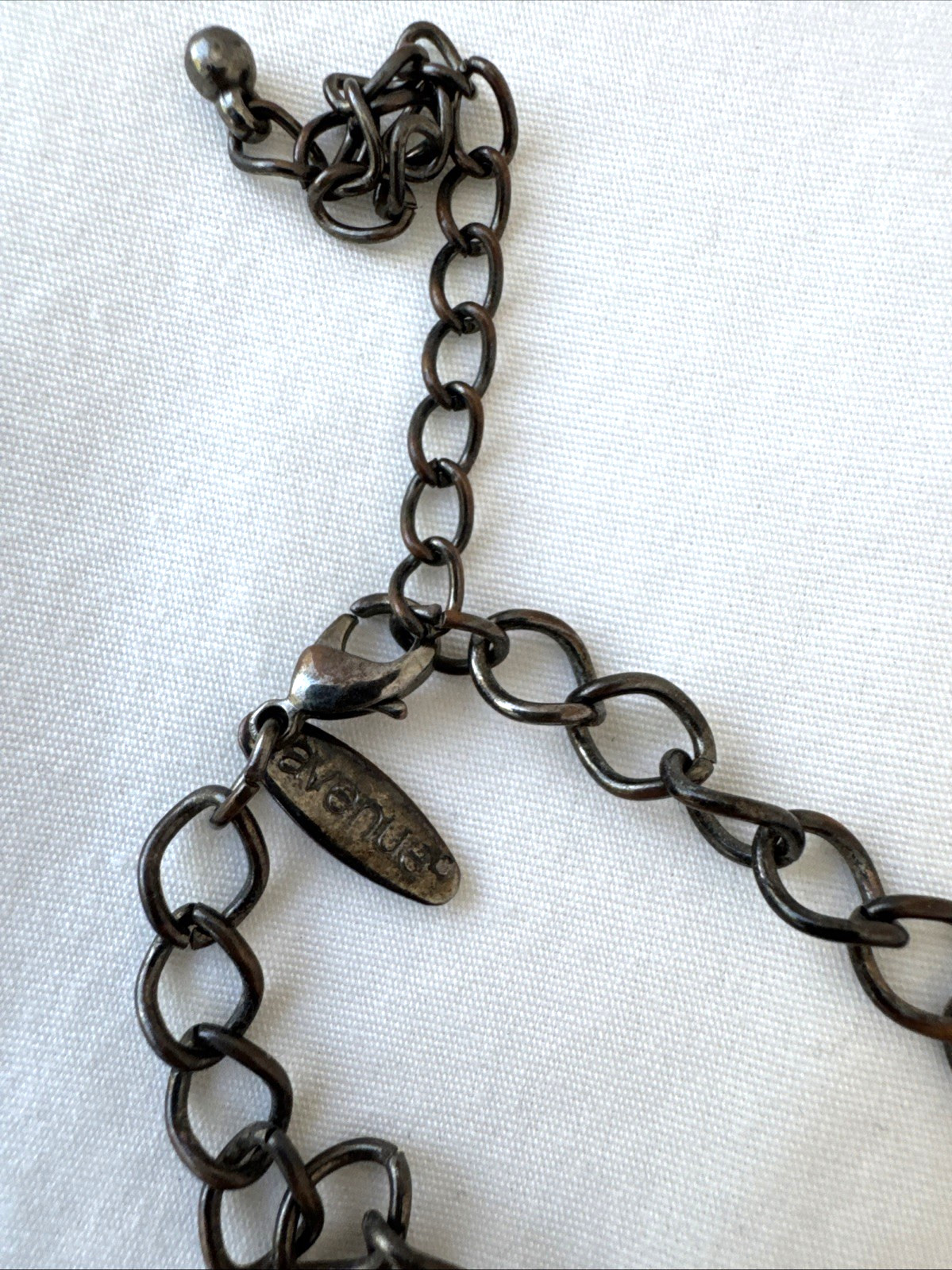 Gunmetal VTG Modernist Metal Necklace Mesh Chainmail Choker goth Hippie Gypsy