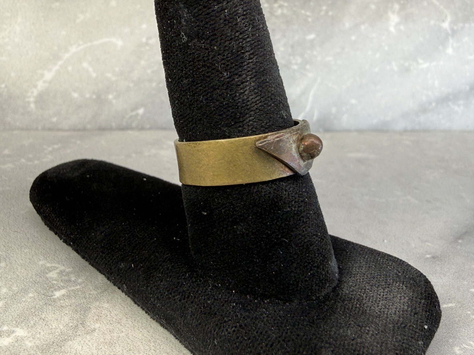 Vintage Brass Brutalist Band Ring Size 7.5
