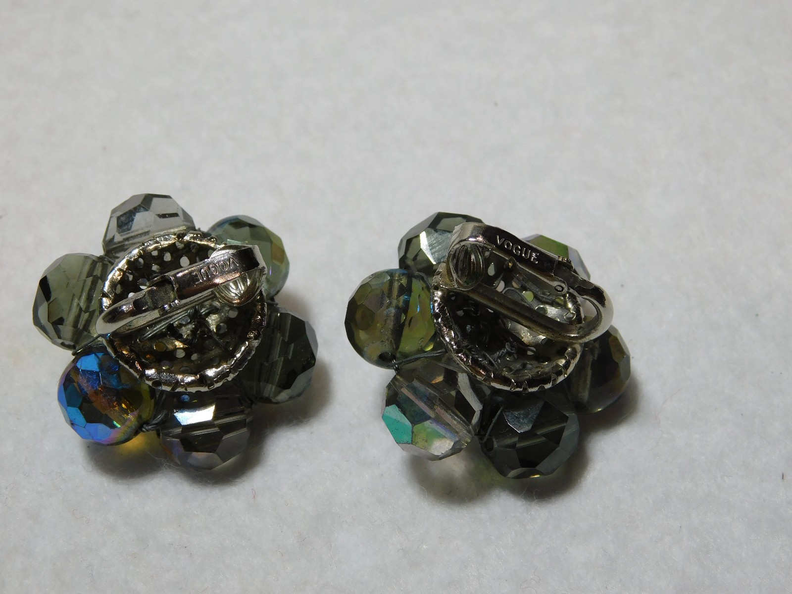 Pair of Vogue Flower Design Clasp On Earrings from An Estate Auction
