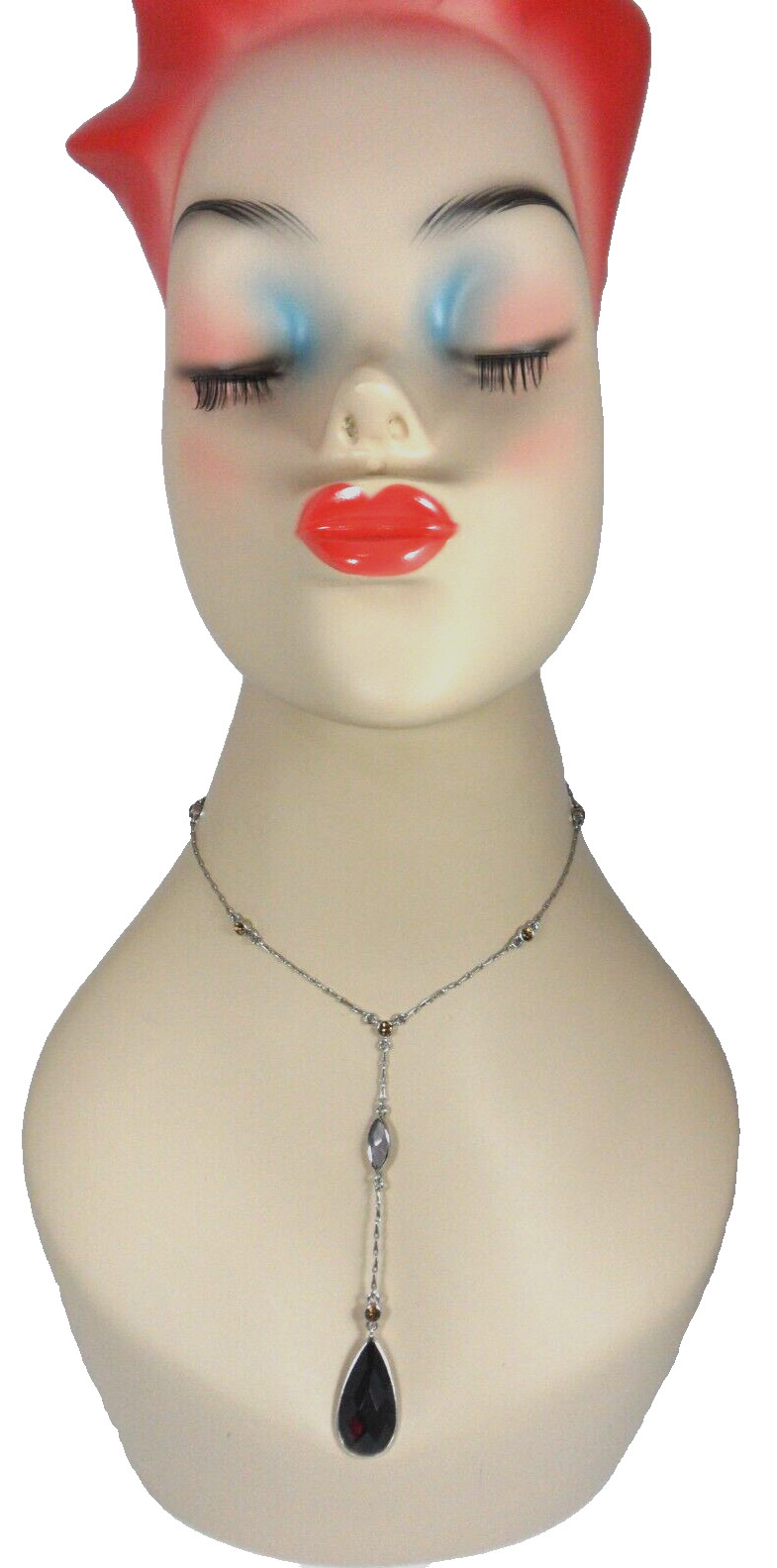 Lia Sophia Lavalier Necklace Georgian Y Drop Edwardian Teardrop Pendant Station