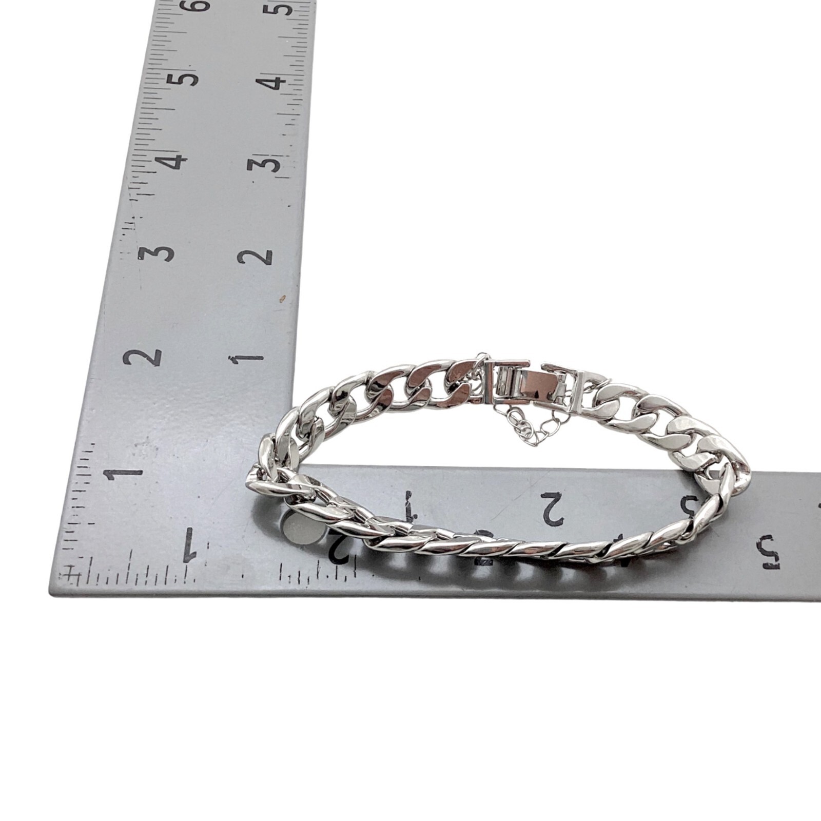 Cuban Miami Chain Bracelet S/M Silver Plated Business Casual Party Going Out