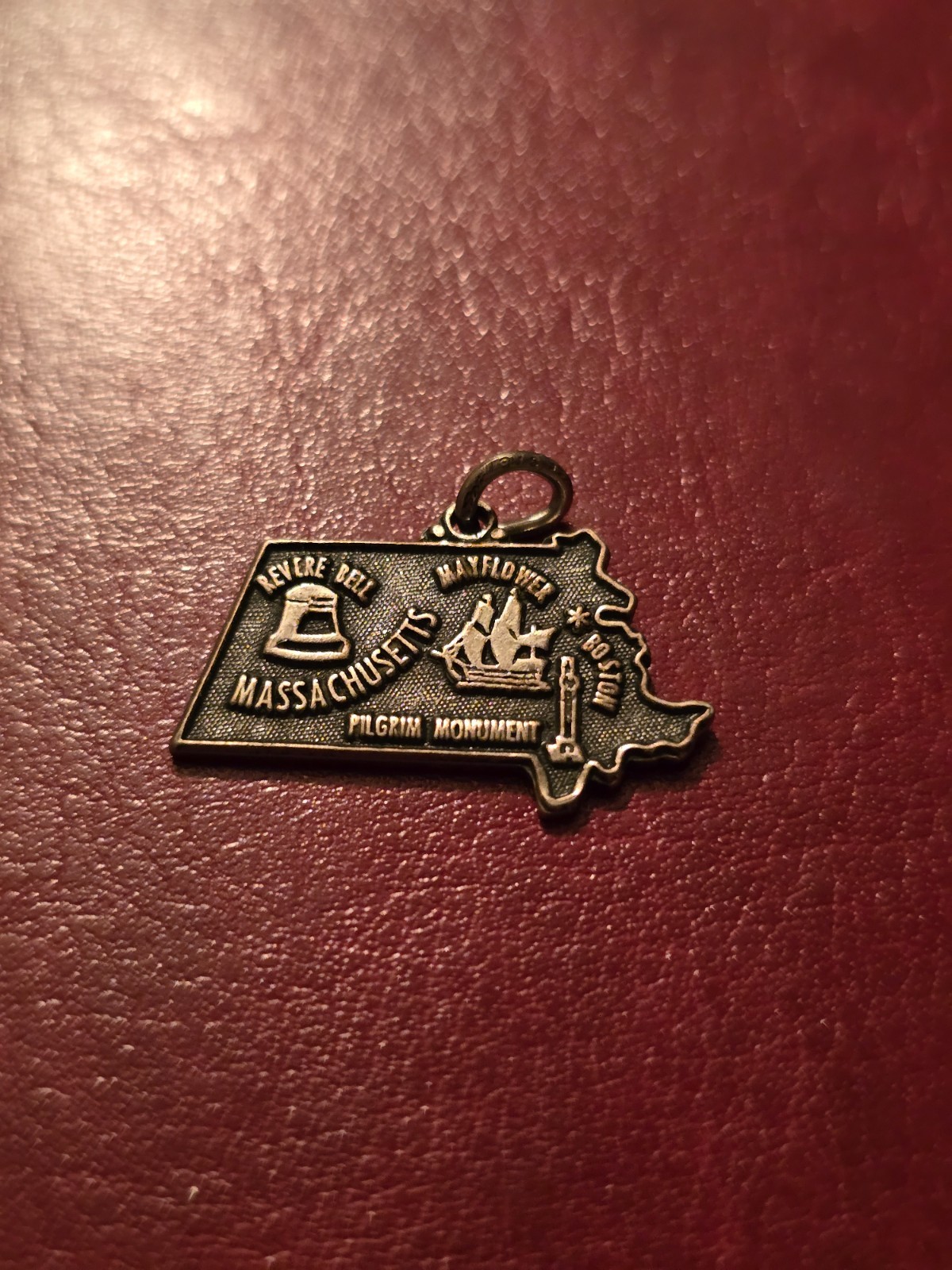 🔅 MASSACHUSETTS * State Charm for Bracelet * Sterling Silver 925 * Revere Bell