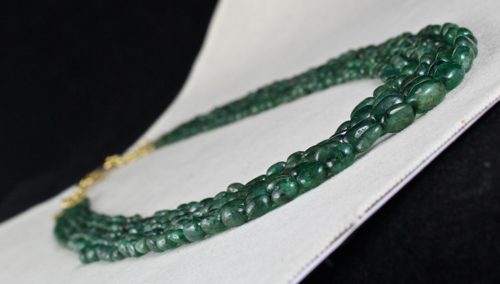 Certified Vintage Natural Emerald 308ct Beads Nugget Gemstone Necklace Women’s