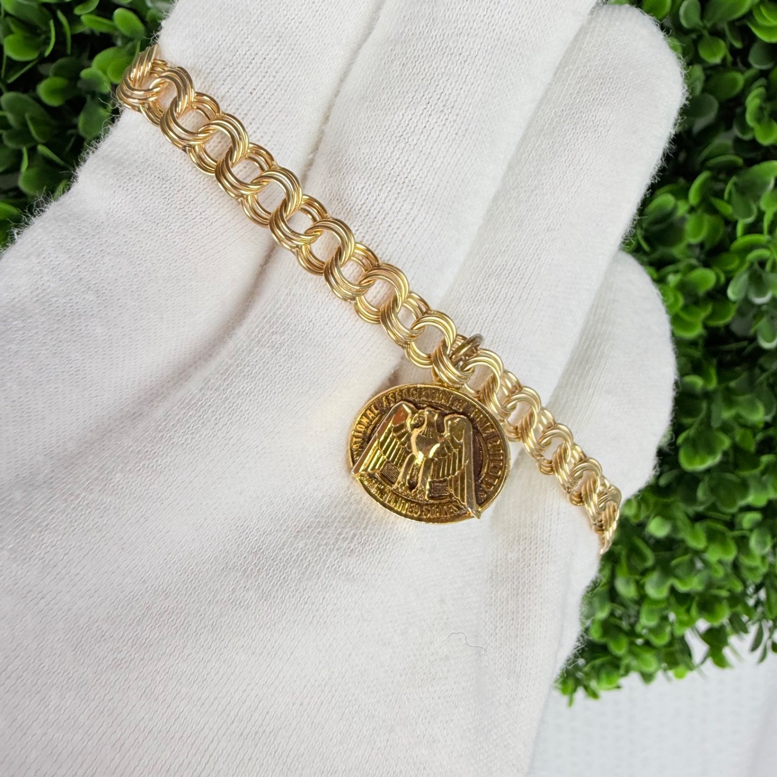 Vintage Krementz Gold Filled Plated or Overlay Starter Charm Bracelet w/ Charm
