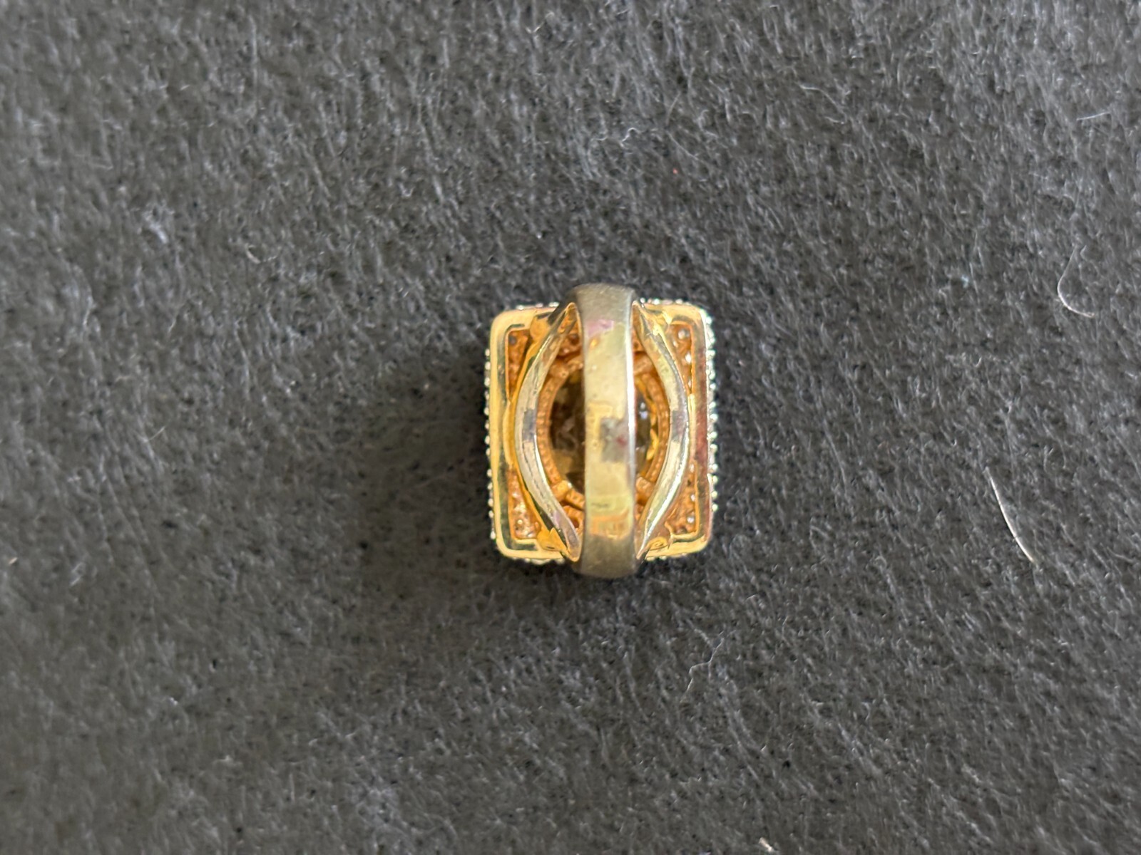 VINTAGE GOLD PLATE STERLING 925 CITRINE CZ COCKTAIL RING *8.6 gm*