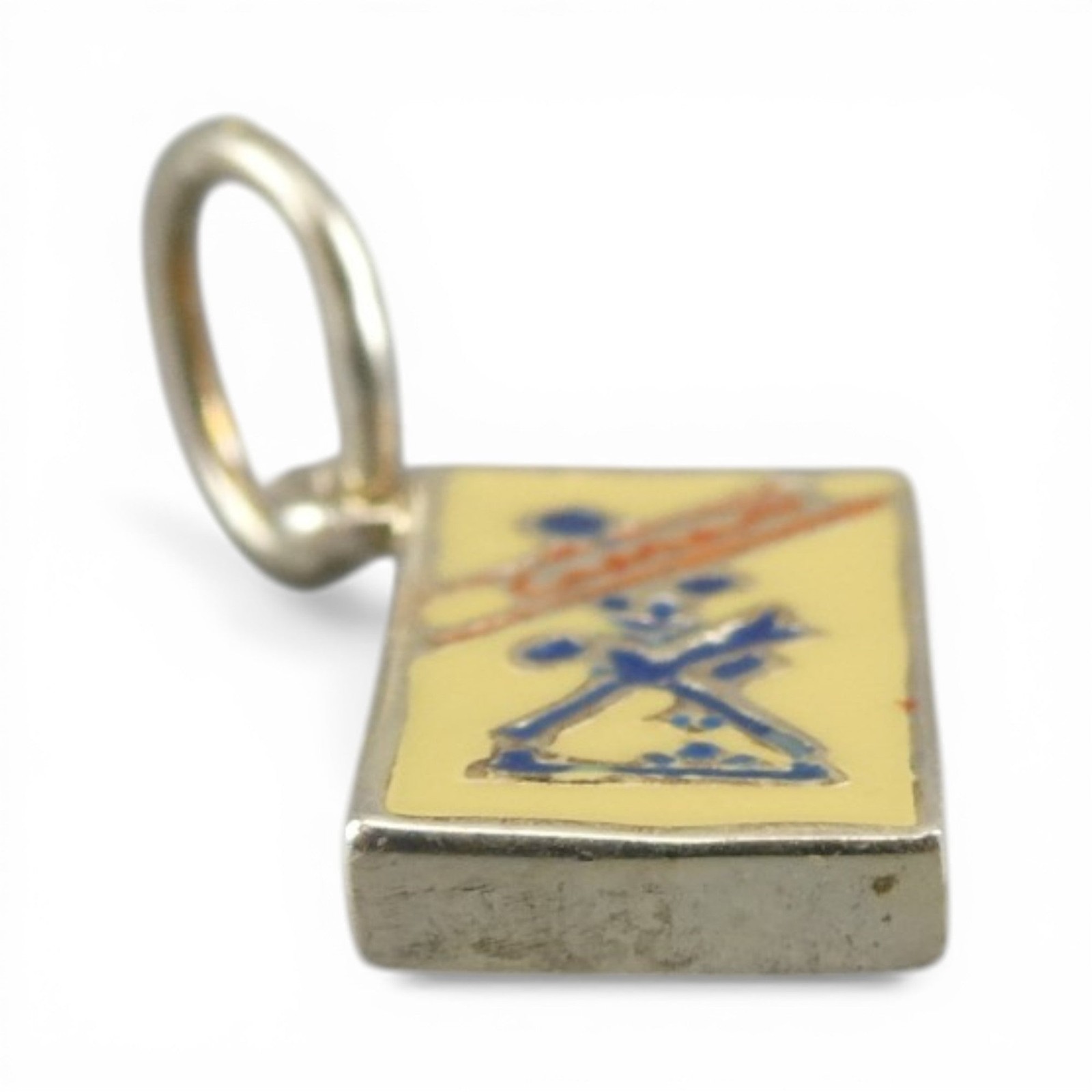 Sterling Silver Caramel Popcorn Box Charm for Bracelet Baseball Game Circus Gift