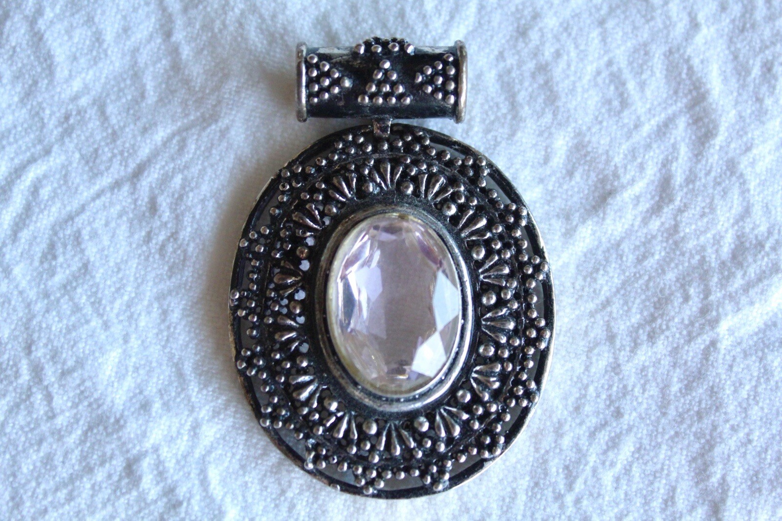 Stunning Unique Rose Quartz Necklace Pendant w/ Detailed 925 Sterling Silver
