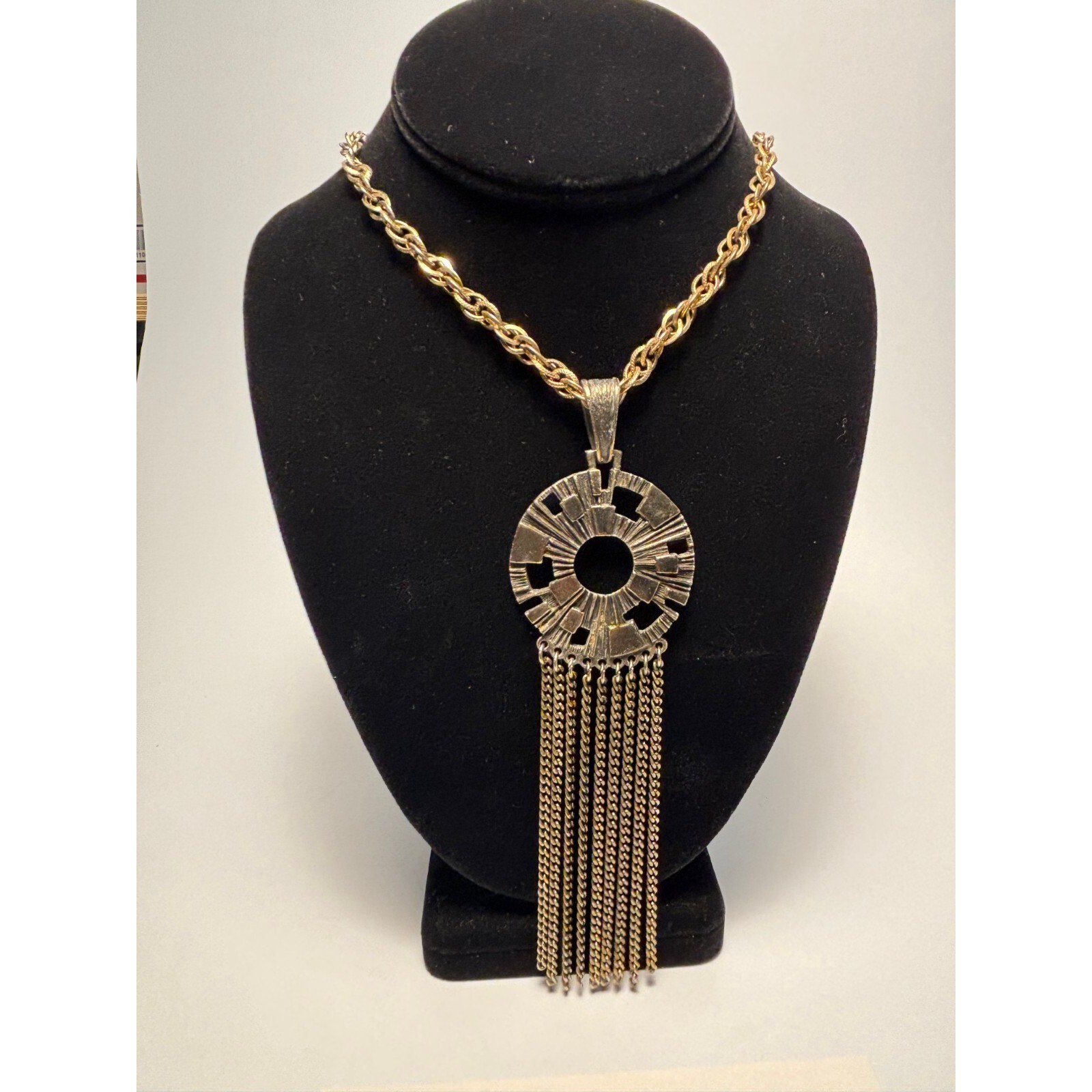 Vintage Pendant Necklace Sarah Coventry Brutalist Futuristic Sci Fi Look