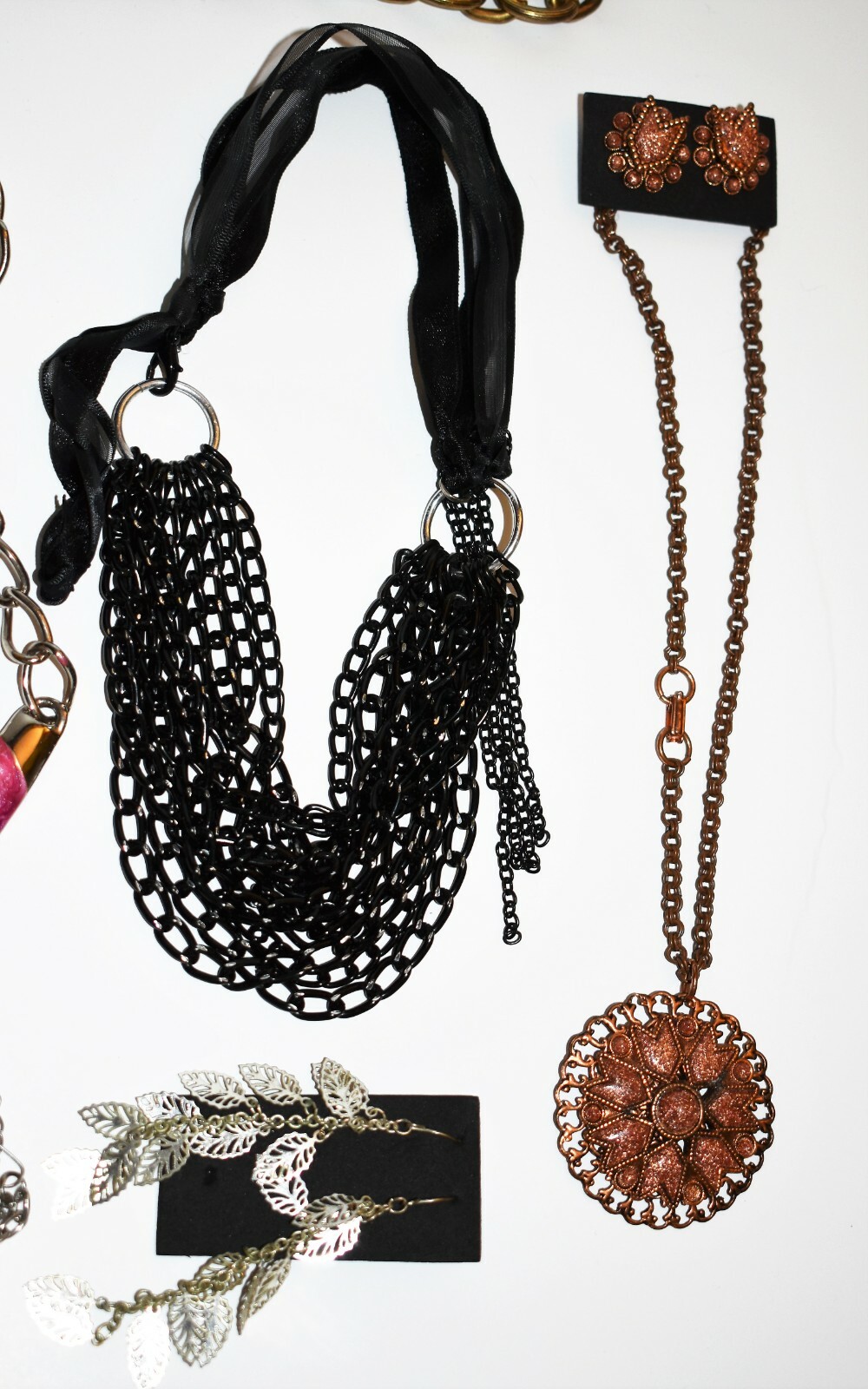 VTG Lot of 9 Chunky necklaces 2 with Matching Earrings – 1950’s, 1960’s, 1980’s