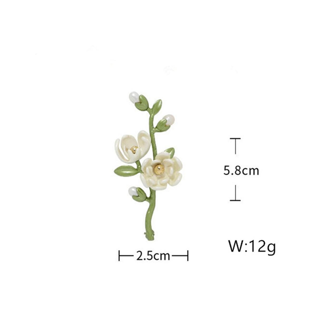 Vintage Magnolia Brooch Korean Ins Style Elegant Pin Jewelry Accessories Gift
