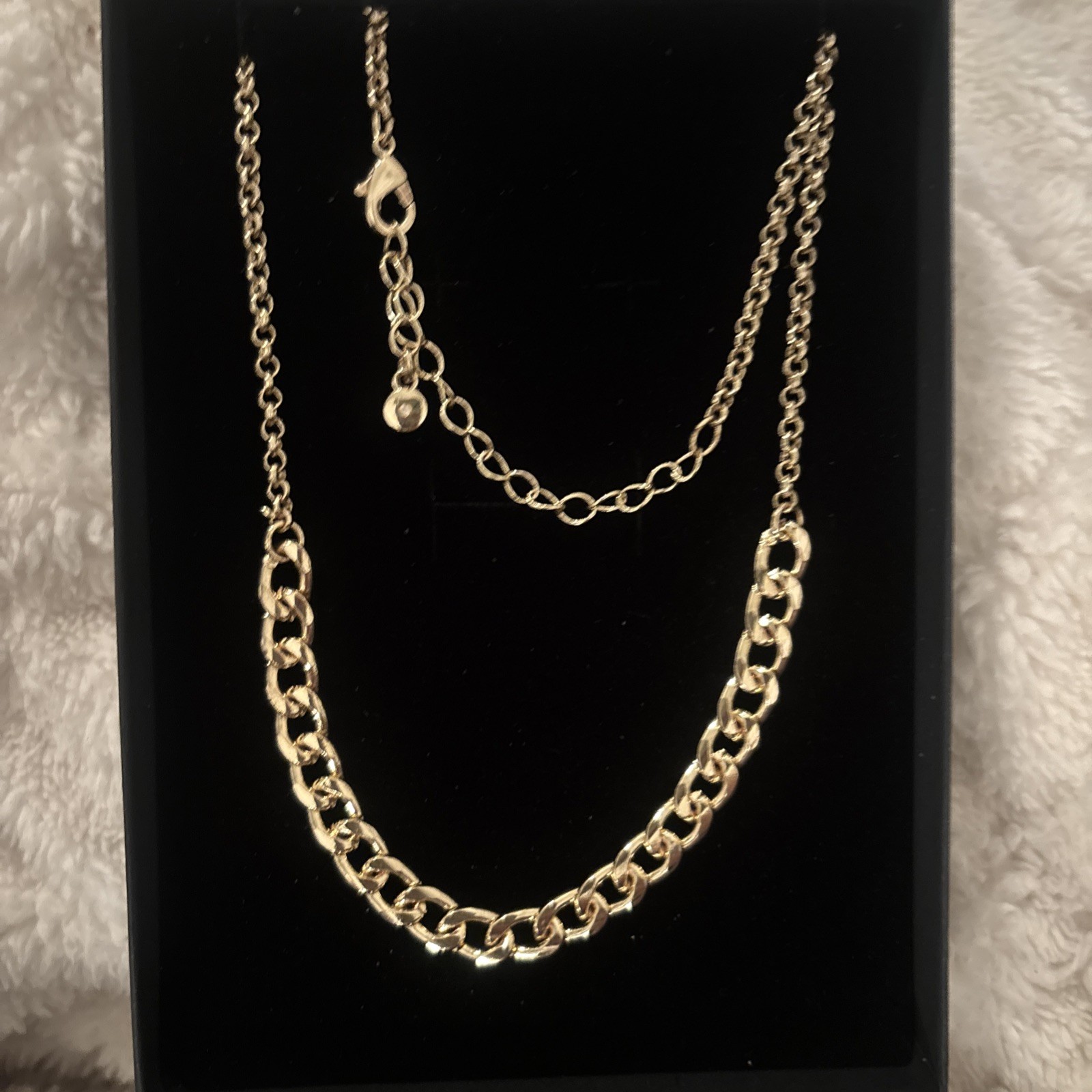 LIZ CLAIBORNE GOLD TONE CHAIN LINK NECKLACE 16 Inch +3 Inch Extender ￼