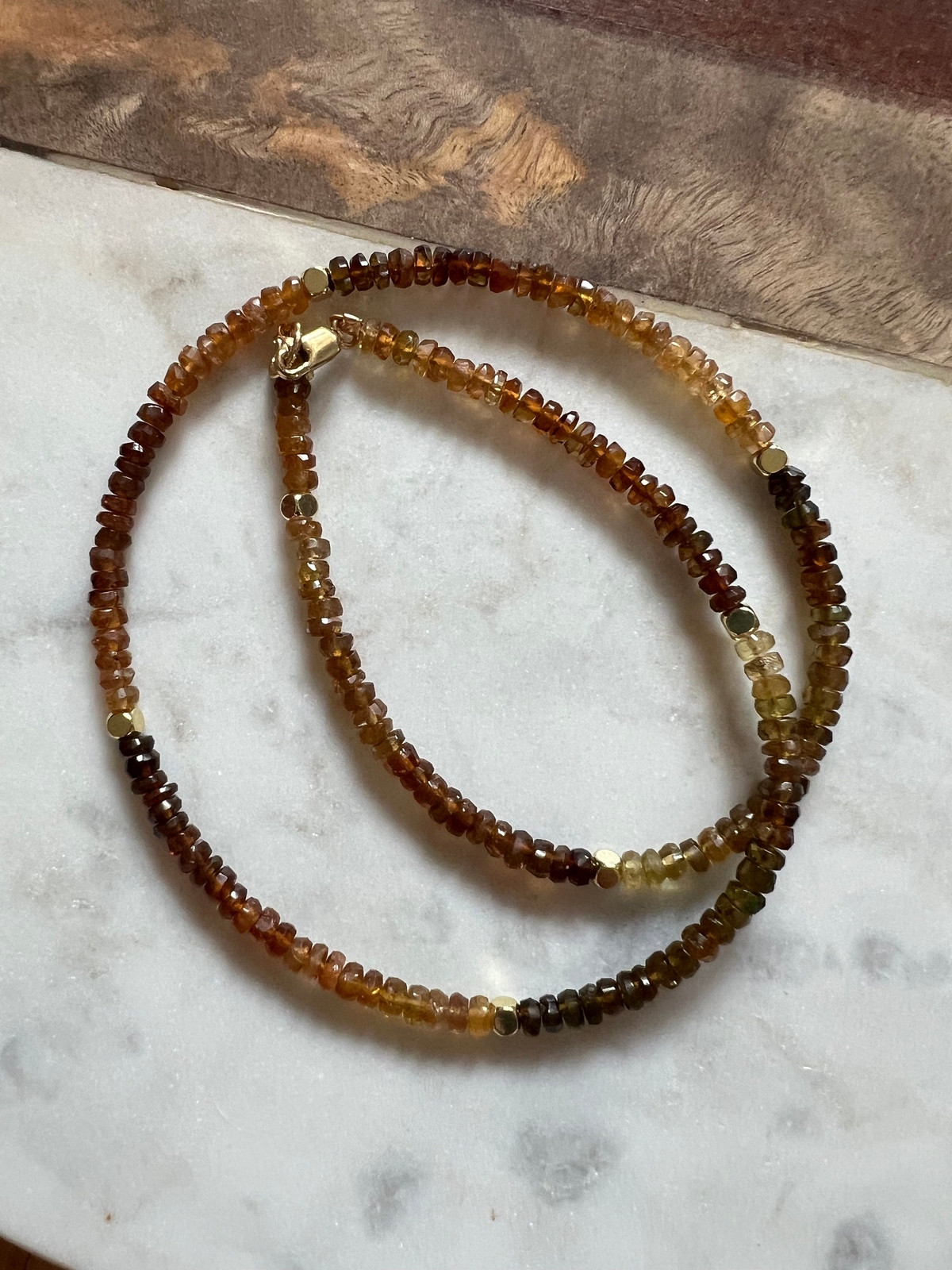 Labradorite Silverite Double Strand Beaded Necklace Non-Tarnish Silver Plated P