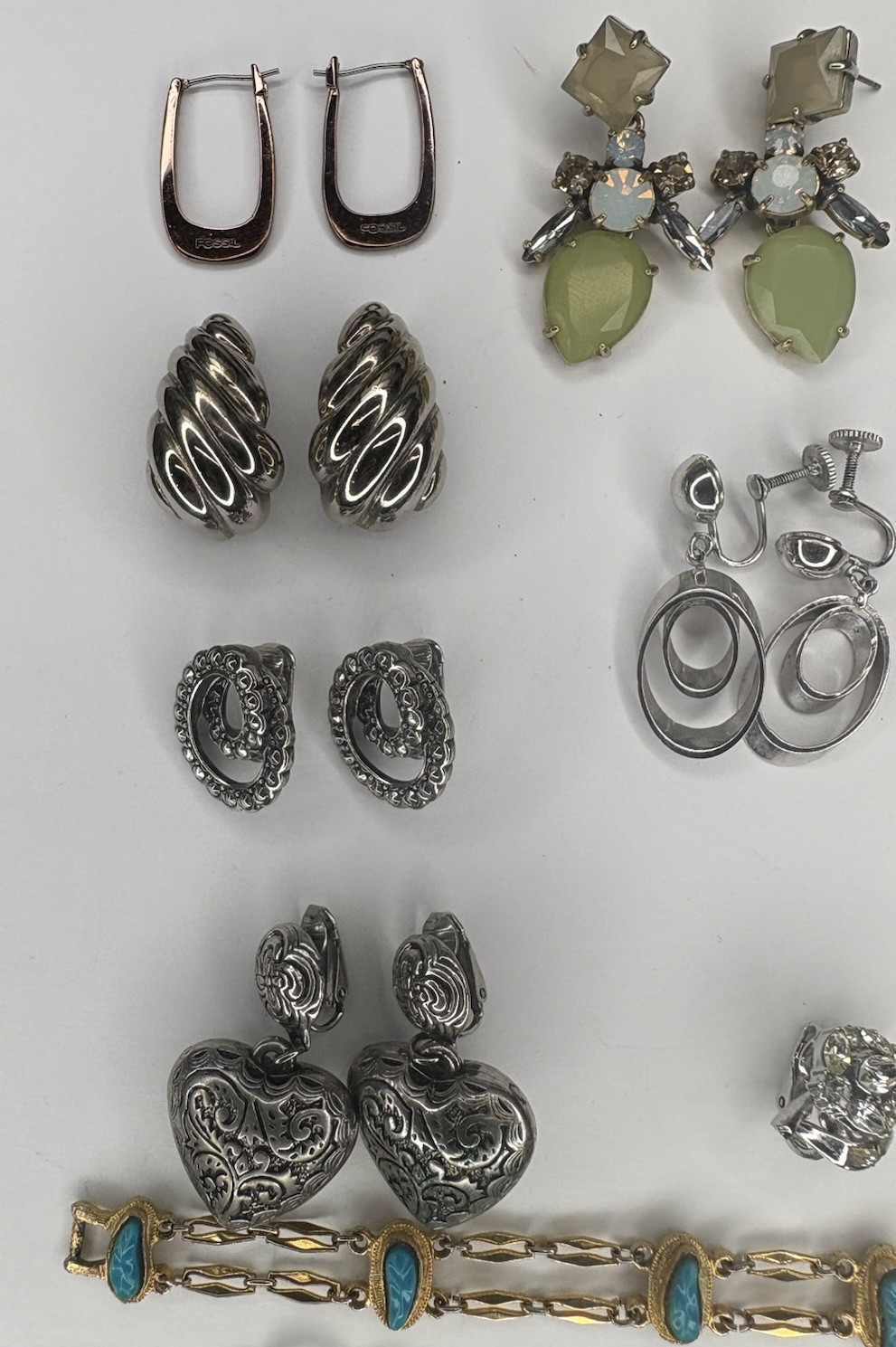 Trifari Monet Stella Dot Avon Jewelry Lot Earrings Bracelet Vintage Mix