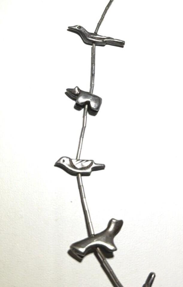 Vintage Sterling Silver, Liquid Silver Birds & Bears 22 inches – 36.6 Grams