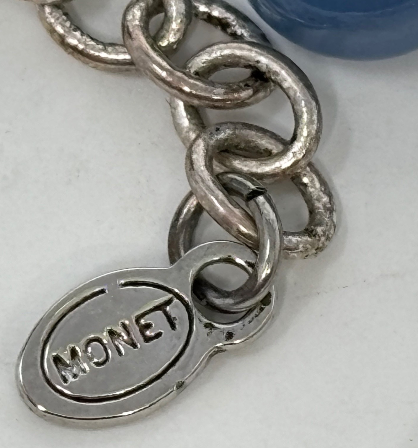Lot 3 Vintage Costume Jewelry Necklaces Pendants Monet Avon Abalone Blue Beads