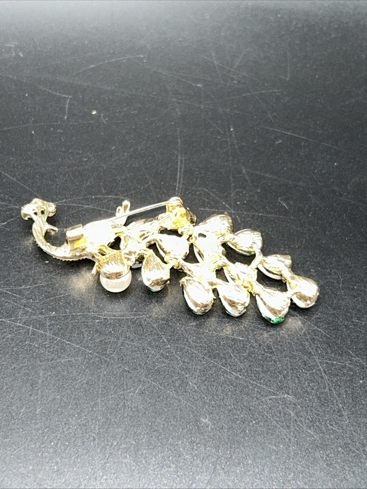 Modern Costume Jewelry Articulated Peacock Pin Brooch Gold Tone 2 3/4”
