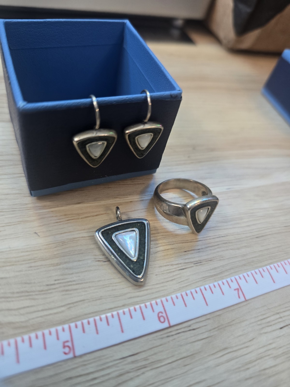 Carolyn Pollack Relios 925 Sterling Silver FULL SET ring Pendant Earrings Ex Con