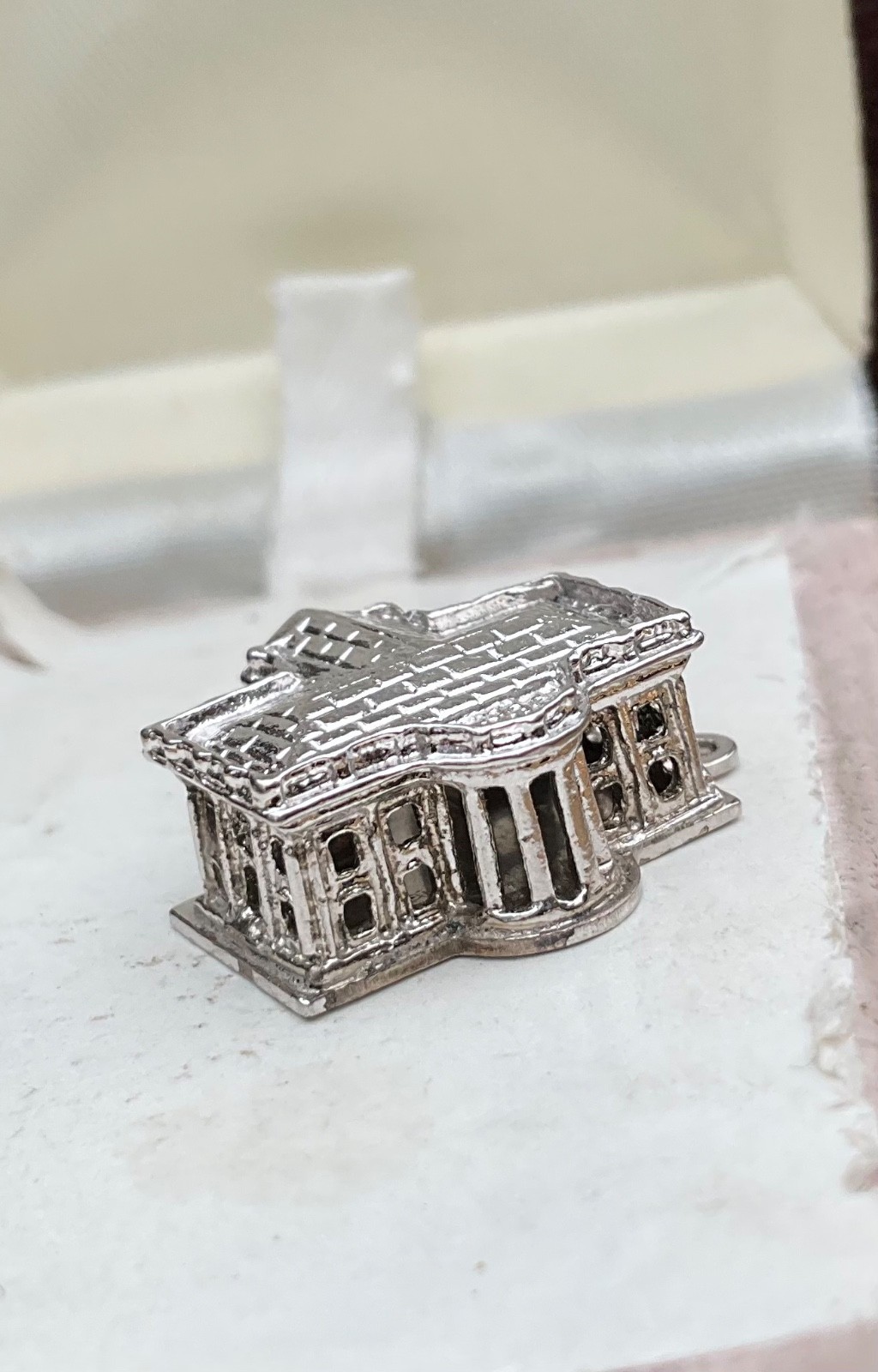 Vintage Spencer Sterling Charm THE WHITE HOUSE Washington DC Souvenir Building
