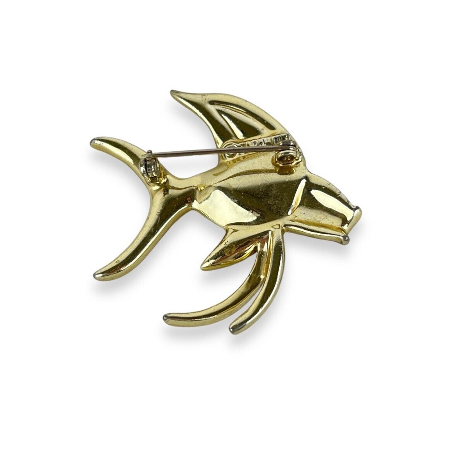 Sarah Coventry Brooch Tropicana Fish Pin Sparkly Faceted Stone Gold Tone Vintage