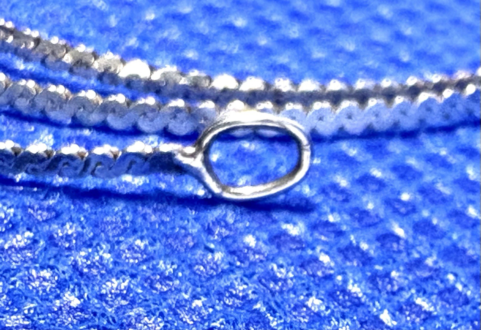 Herringbone S Wave Chain 925 Silver 15.5” 41cm Necklace VINTAGE Italy 1.5g