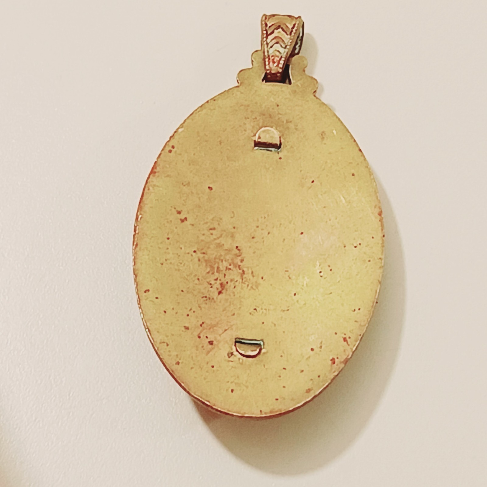 Antique Victorian Portrait Pendant Oval Gold Tone Jewelry Child Fine Art Estate
