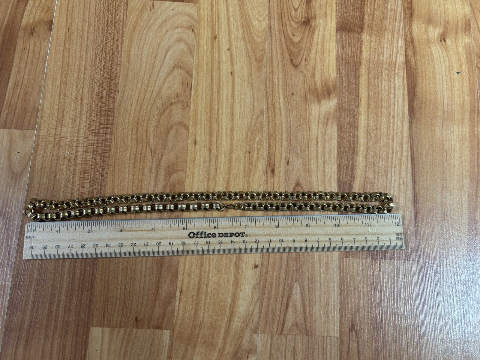 Monet Necklace Crimped Rolo Links Gold Toned Vintage Sister Clasp 70s Quality