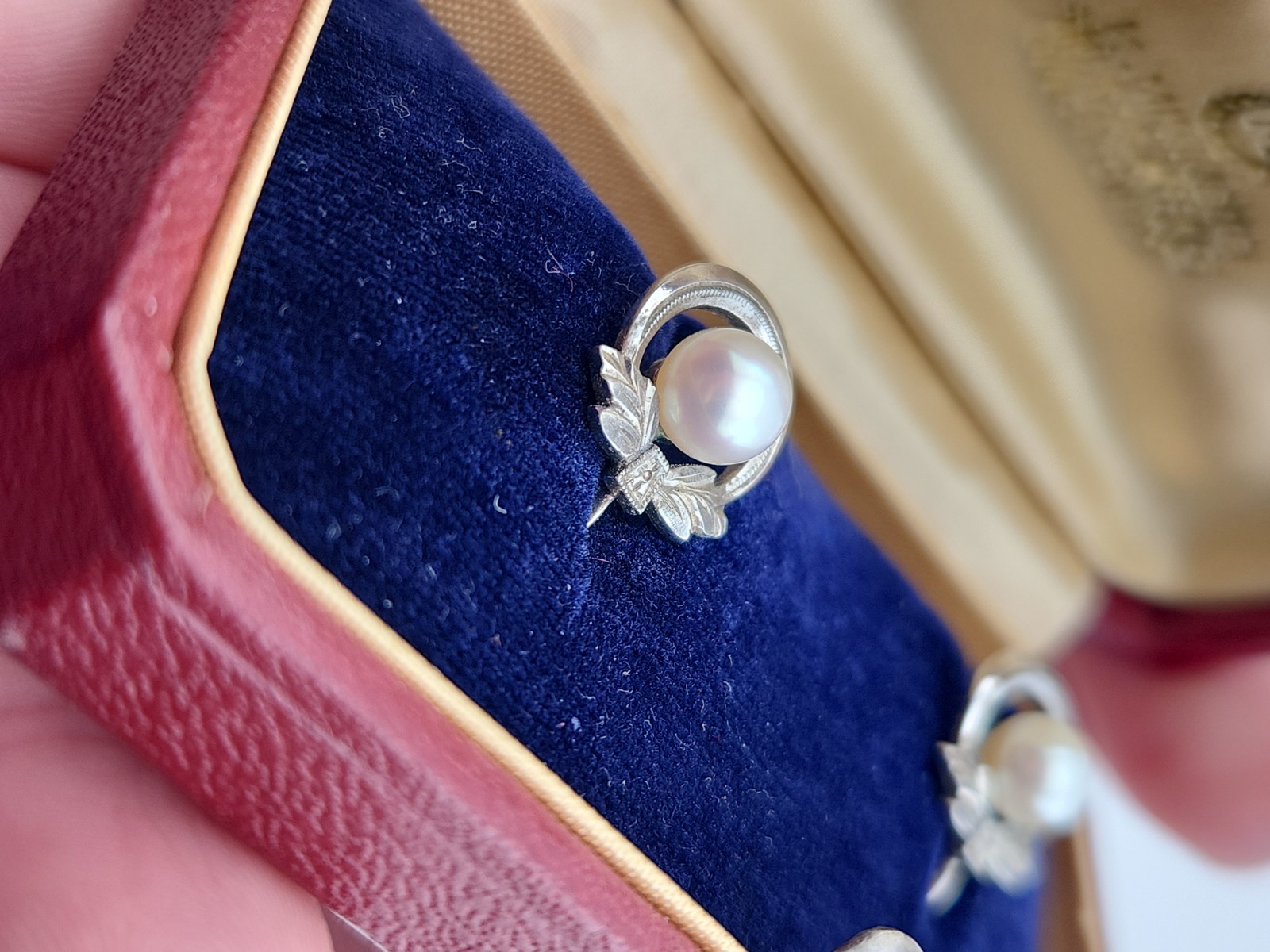 Vintage Mikimoto Pearl Earrings Sterling Silver M S Mark With Box Stunning Gift